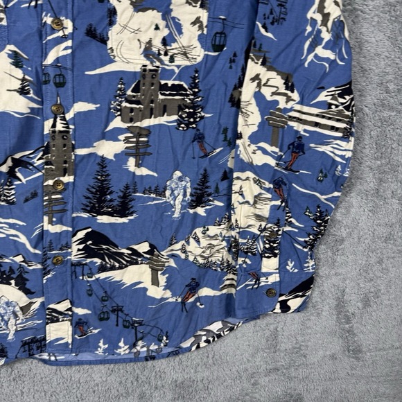 Faherty Corduroy Shirt Mens 2XL All Over Print Winter Ski Hike Mountain Snow - Picture 4 of 16